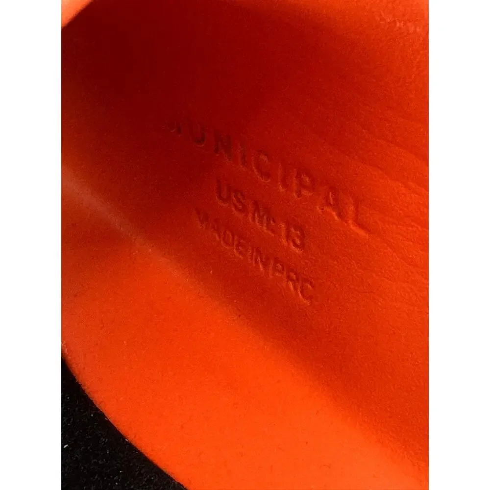 Municipial Podium Slide Poppy Slip-On Slide Slippers Orange Black Men's Size 13